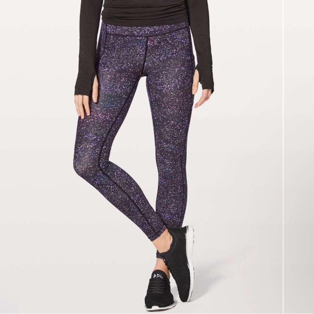 Lululemon Athletica Black Purple Speed Up Tight 28”